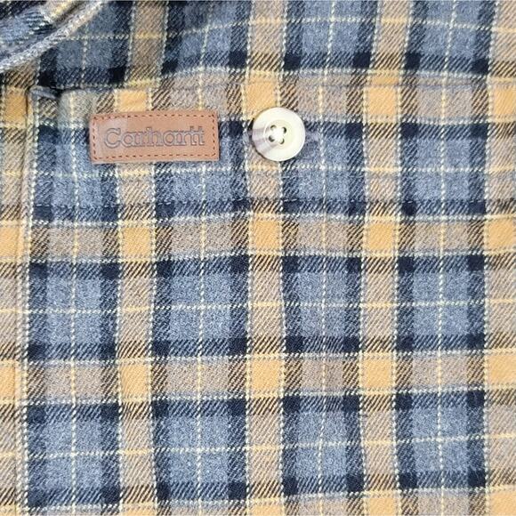 Vintage Carhartt Flannel button up shirt men's sz L - Picture 3 of 5